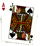 A winning hand at blackjack (21)